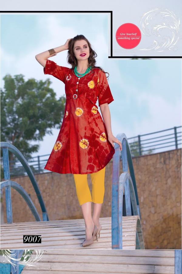 Riyaa Antara 1 Cotton Bandhani Print Kurtis Collection